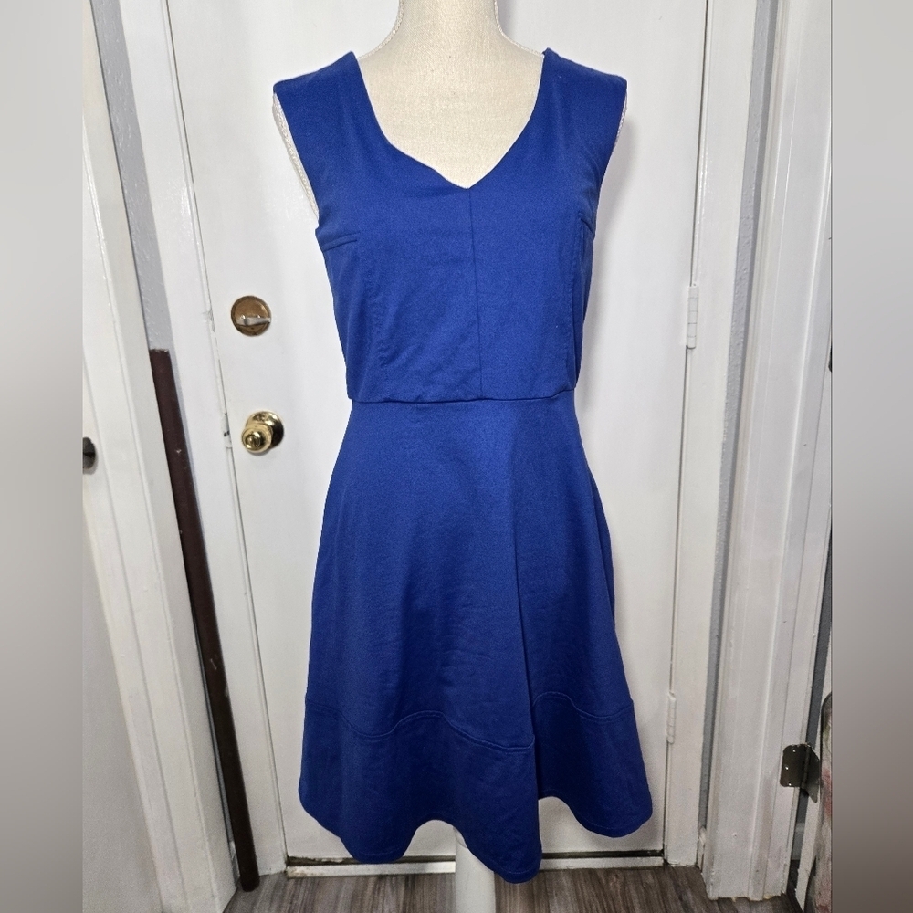 Cynthia Rowley Royal Blue Sleeveless V-Neck Mini Dress